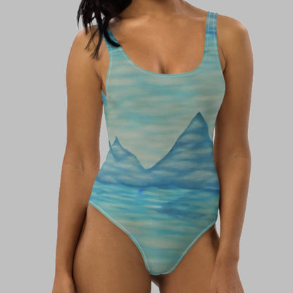 Mountain Fog Teal One-Piece Swimsuit