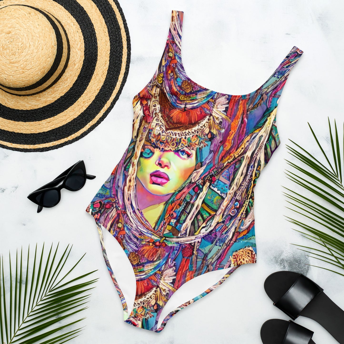 Bohemian Jeweled Goddess One-Piece Swimsuit