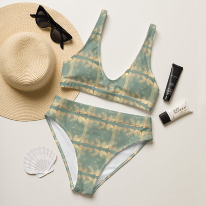 Green Yellow Moss High-Waisted Bikini