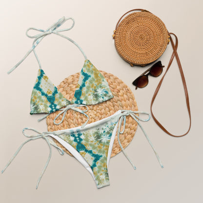 Palm Tree Acid Trip Green String Bikini