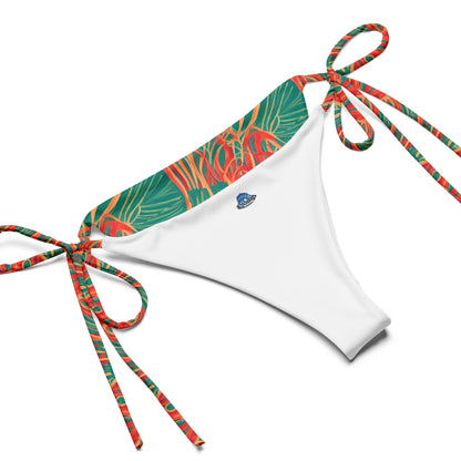 Tropical Plants Green Orange String Bikini