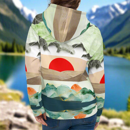 Red Sunset Mountains Beach Hoodie Cozy Sweatshirt