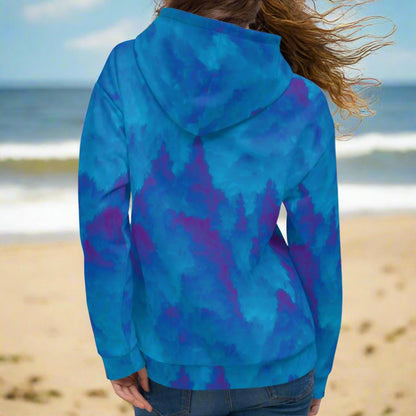 Camo Trees Royal Blue Beach Hoodie Cozy Sweatshirt