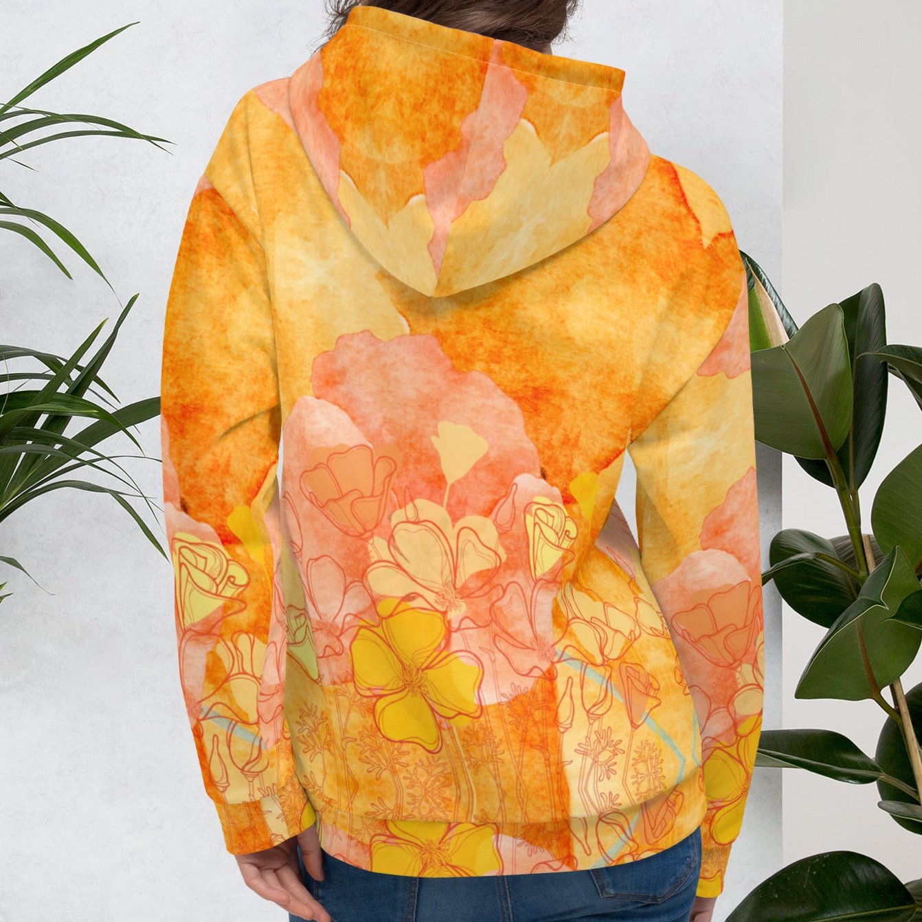 California Orange Poppy Beach Hoodie Cozy Sweatshirt