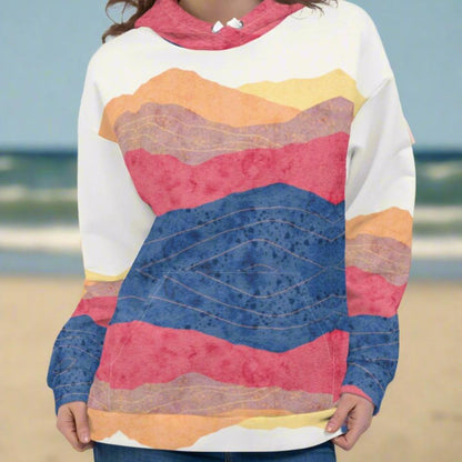 Sunset River Mountains Beach Hoodie Cozy Sweatshirt