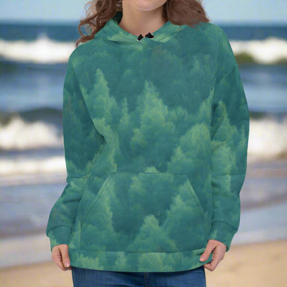 Camo Trees Forest Green Beach Hoodie Cozy Sweatshirt