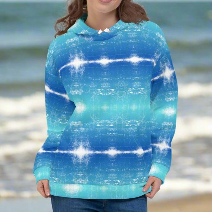 Blue Turquoise Ocean Vibration Beach Hoodie Cozy Sweatshirt