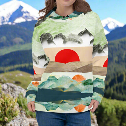 Red Sunset Mountains Beach Hoodie Cozy Sweatshirt