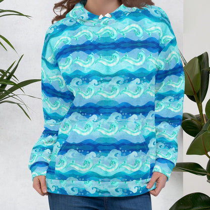 Aqua Storm Waves Beach Hoodie Cozy Sweatshirt