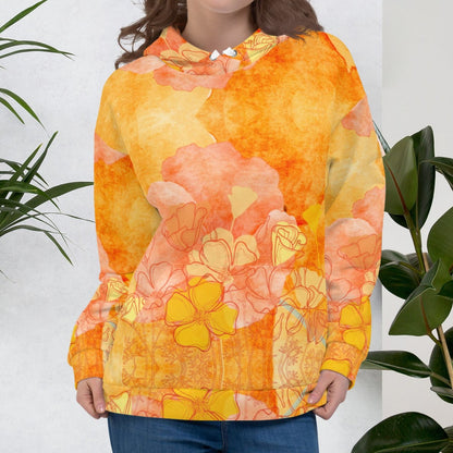 California Orange Poppy Beach Hoodie Cozy Sweatshirt