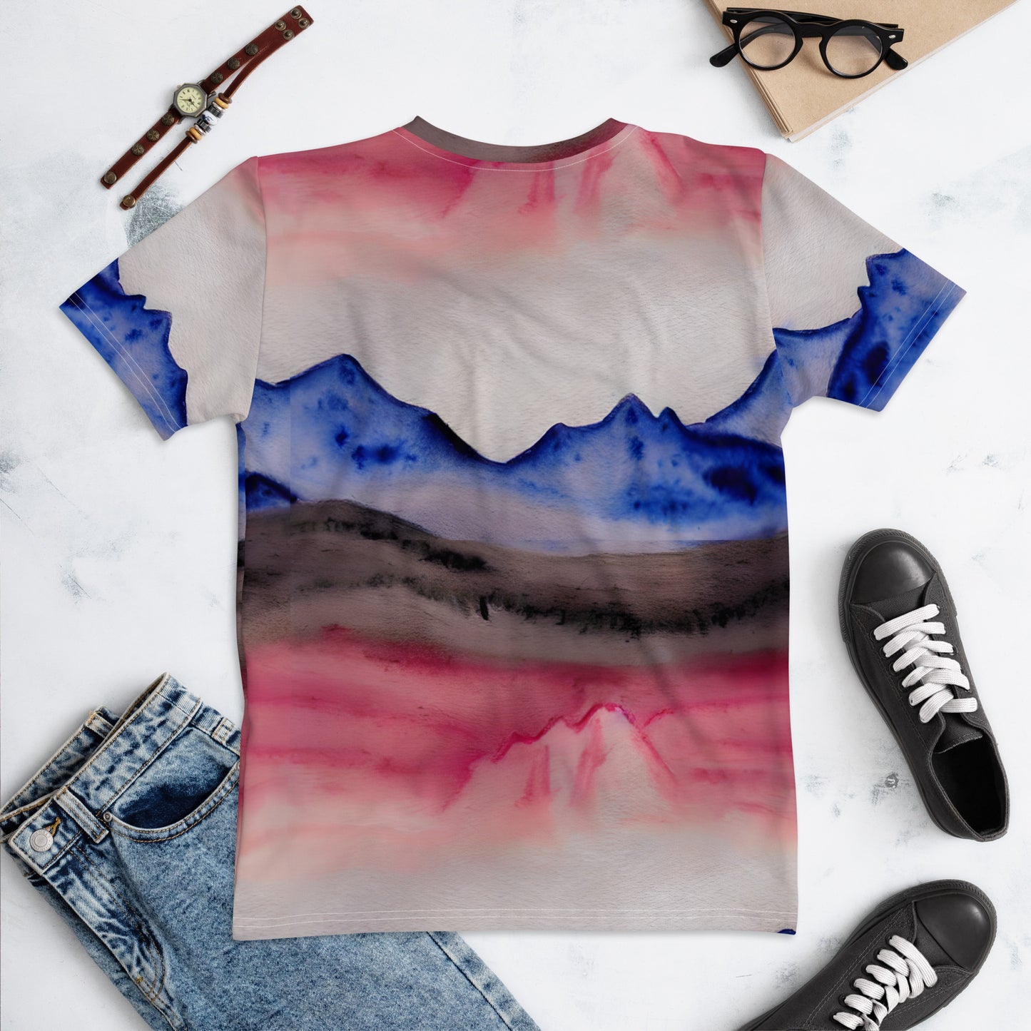 Mountain Reflections Pink Blue Women's T-shirt