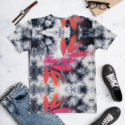 Pink Tropical Spray Paint Black Tie Dye Women's T-Shirt