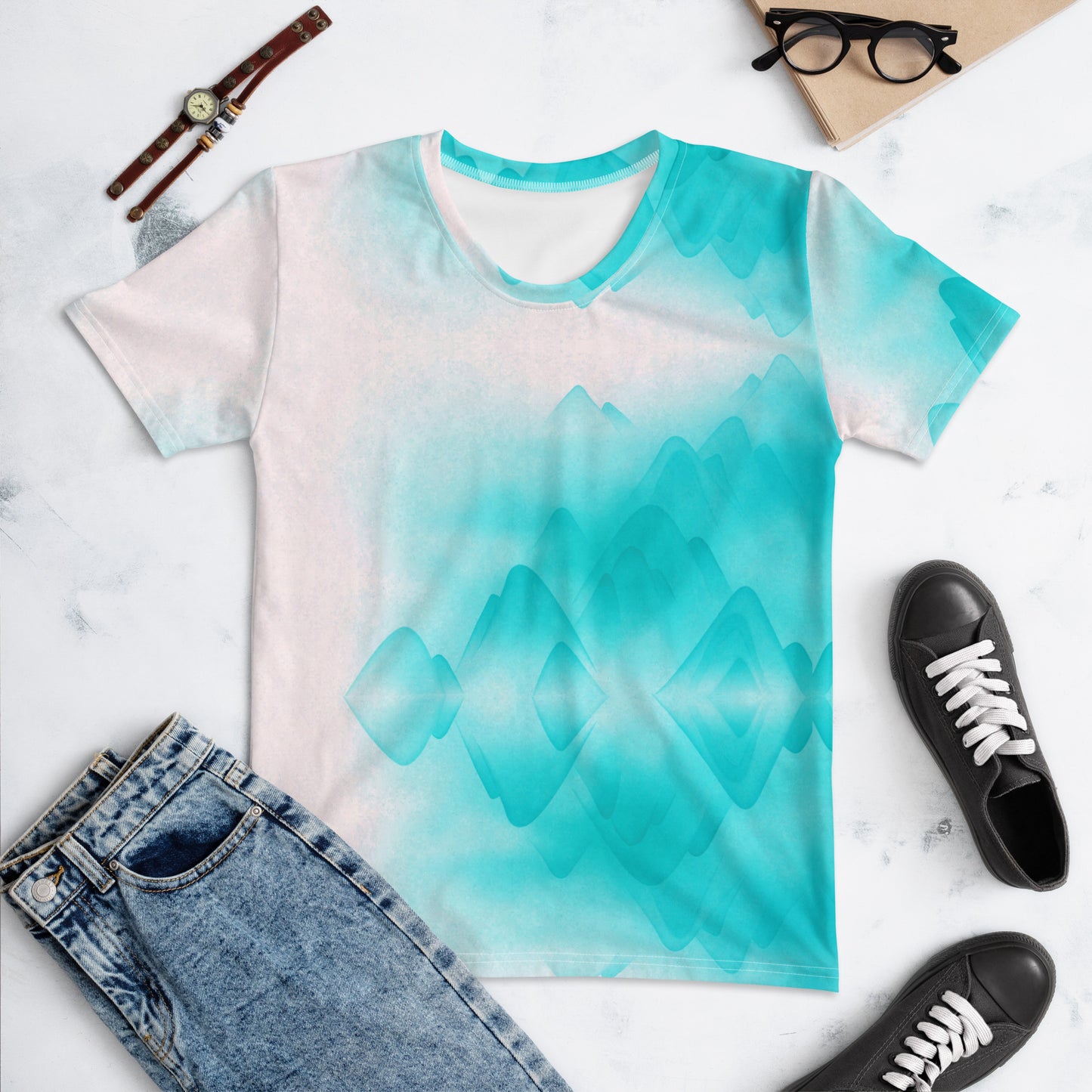 Reflection Mountains Teal Women's T-shirt