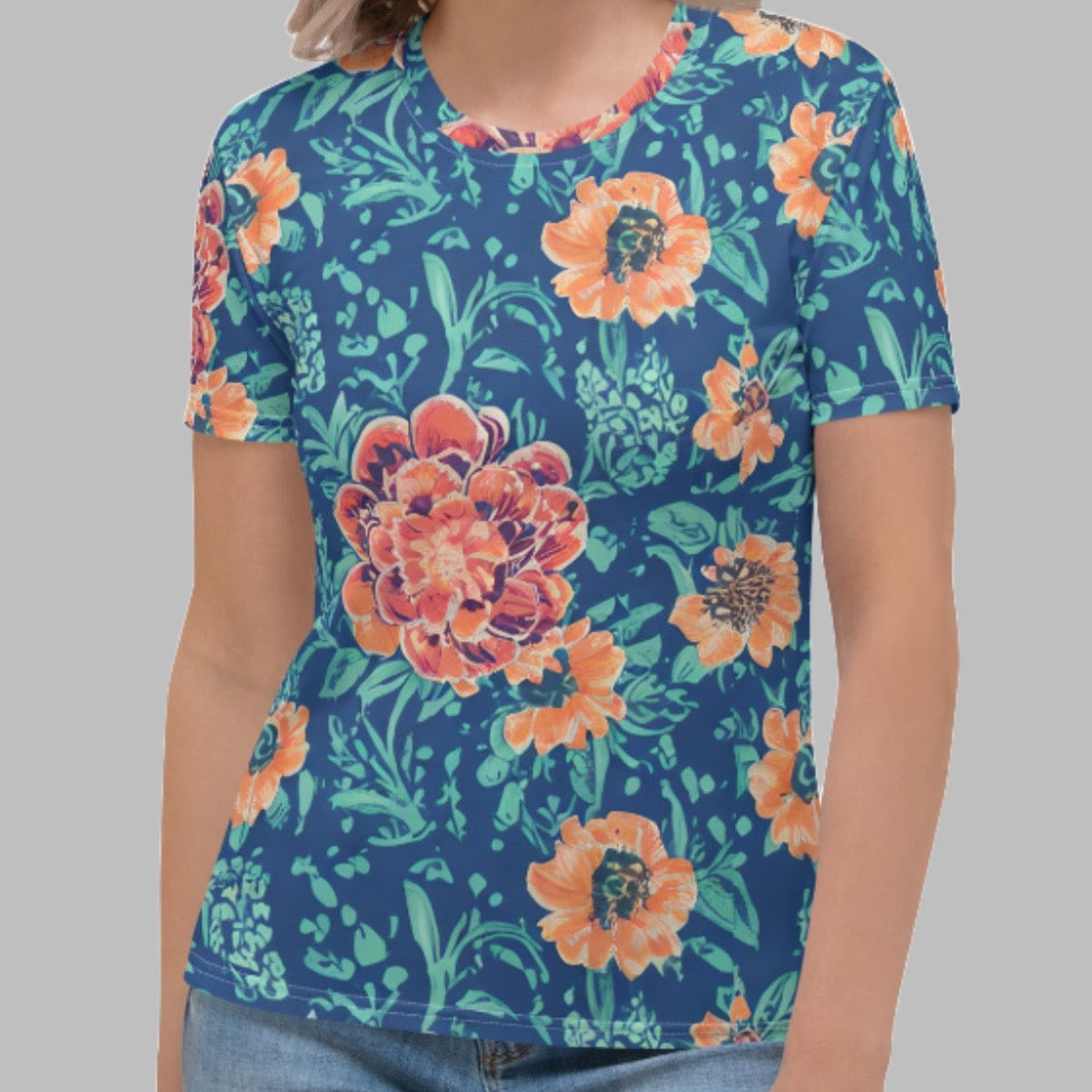 Garden Flowers Blue Women's T-shirt