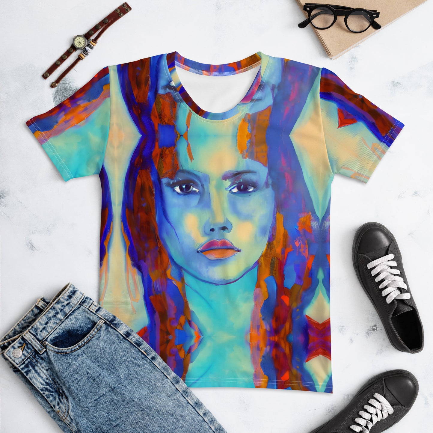 Brianna Goddess Aqua Blue Women's T-shirt