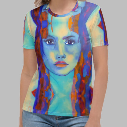 Brianna Goddess Aqua Blue Women's T-shirt