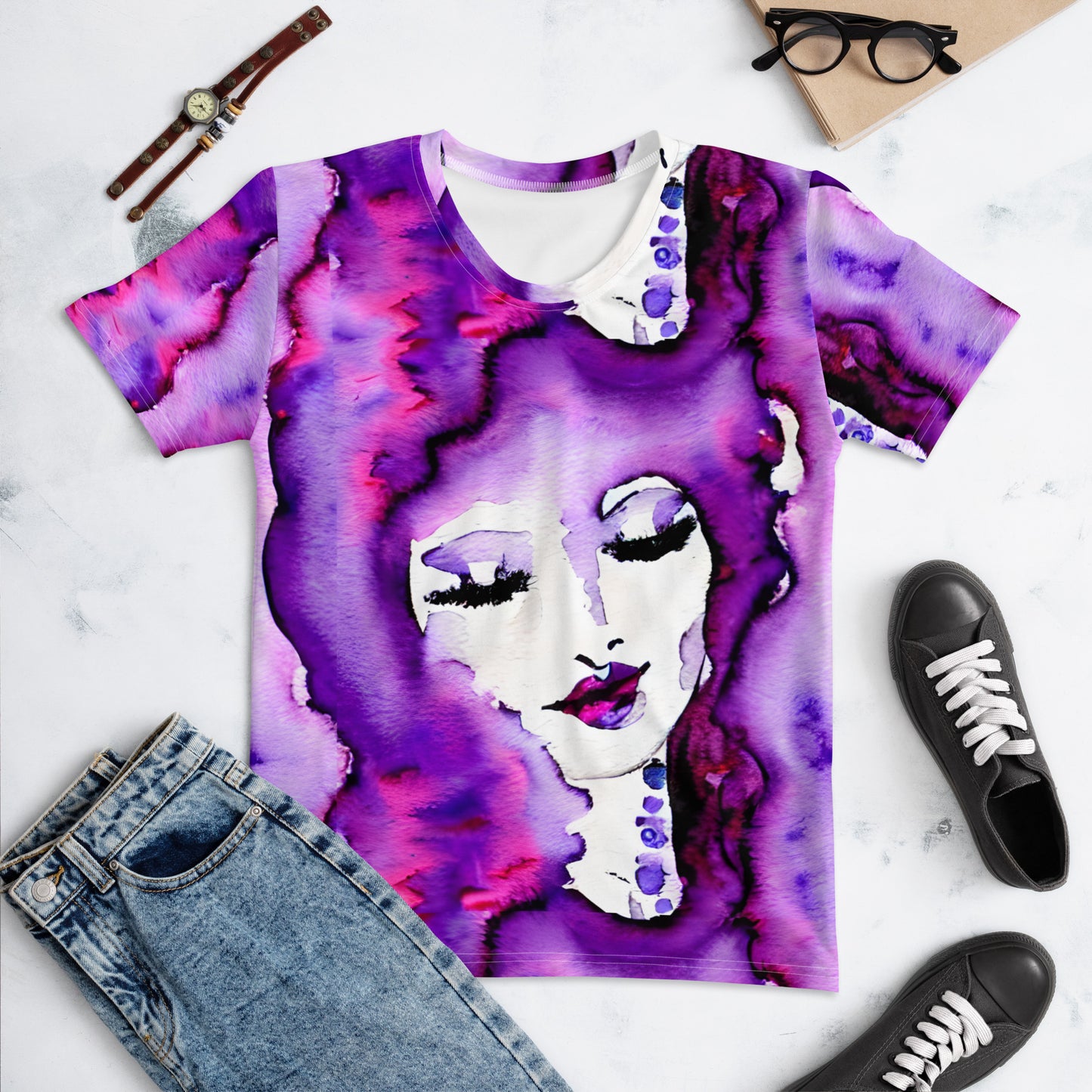 Purple Bohemian Goddess Women's T-Shirt