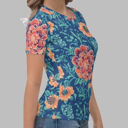 Garden Flowers Blue Women's T-shirt