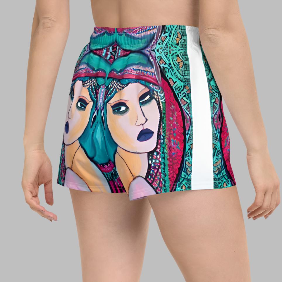 Boho Aqua Goddess Women’s Athletic Shorts