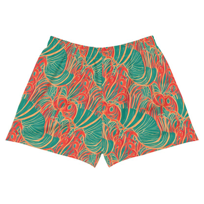 Tropical Plants Green Orange Women’s Athletic Shorts