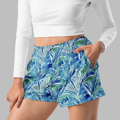 Ocean Plants Blue Green Women’s Athletic Shorts