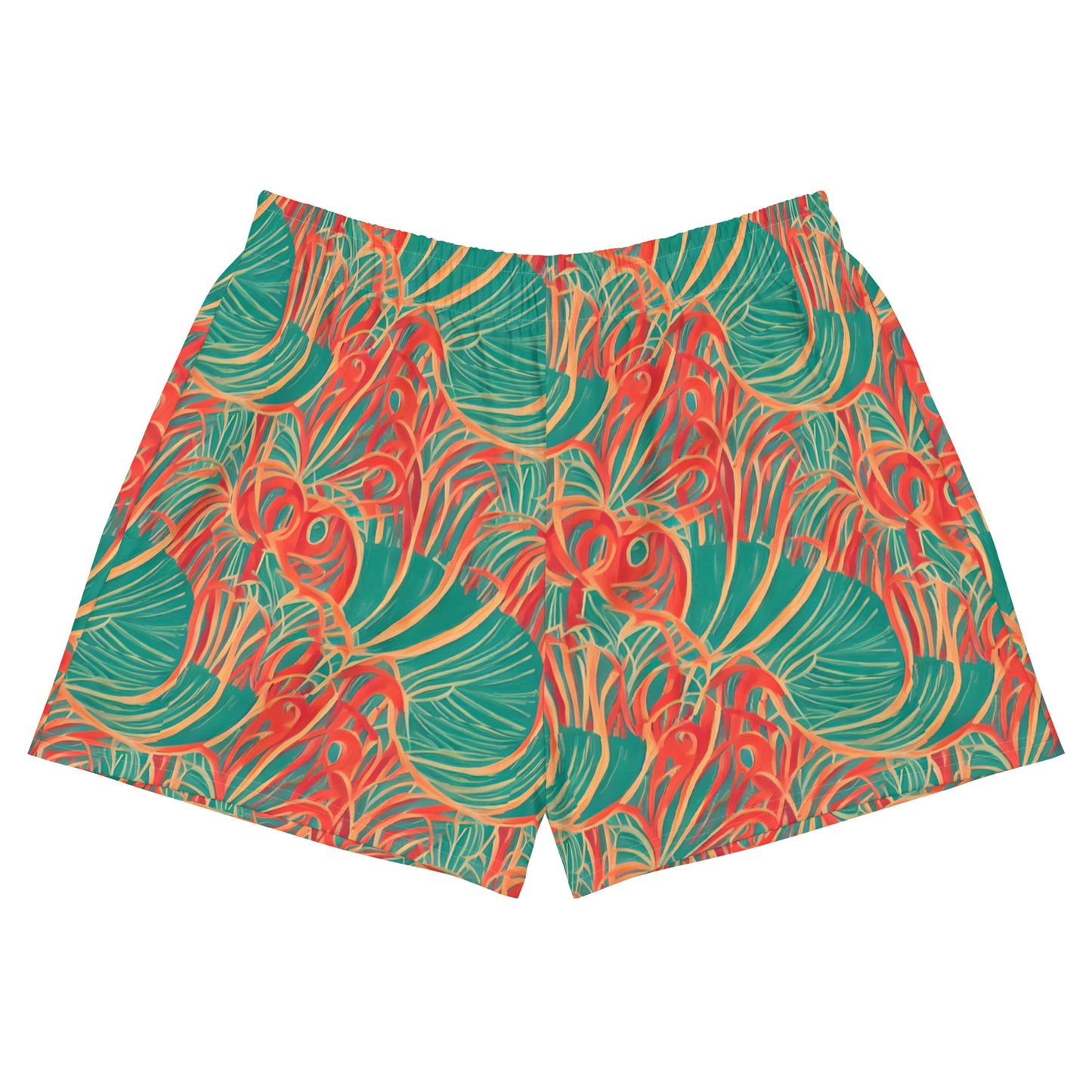 Tropical Plants Green Orange Women’s Athletic Shorts