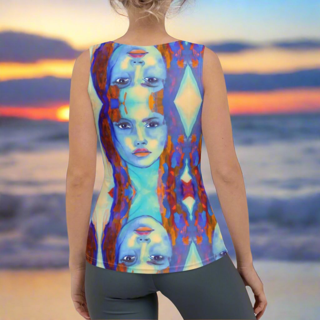 Brianna Goddess Aqua Blue Women's Tank Top