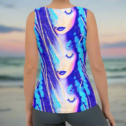 Blue Bohemian Goddess Women's Tank Top