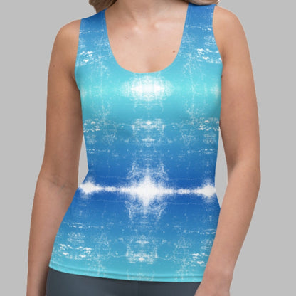 Blue Turquoise Ocean Vibrations Women's Tank Top