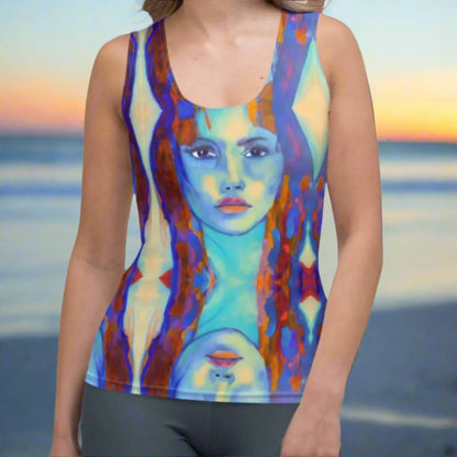 Brianna Goddess Aqua Blue Women's Tank Top