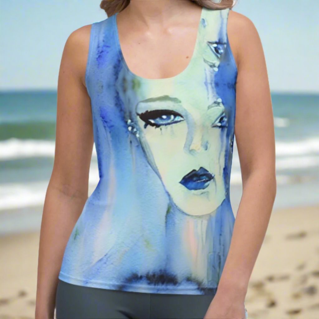 Blue Painted Goddess Women's Tank Top