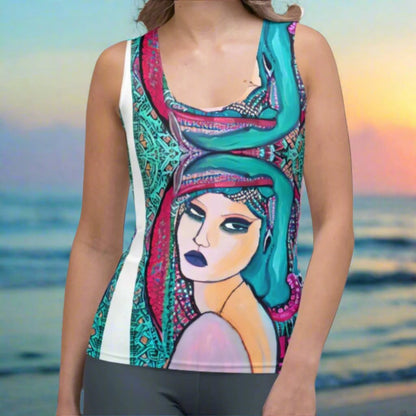 Boho Aqua Goddess Women's Tank Top