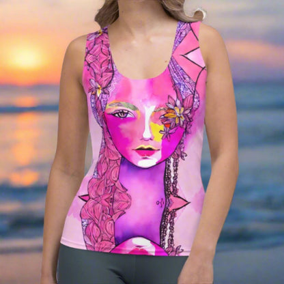 Pink Bohemian Goddess Women's Tank Top