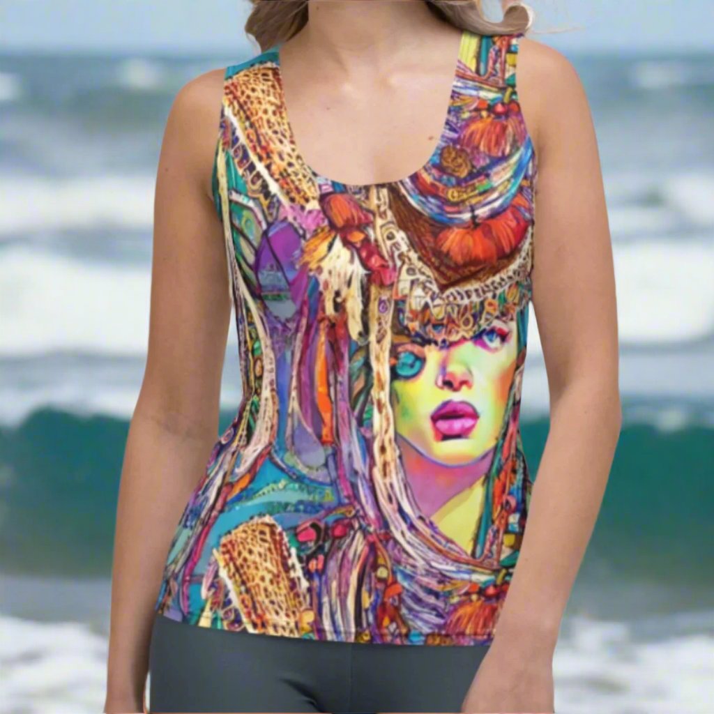 Bohemian Jeweled Goddess Women's Tank Top