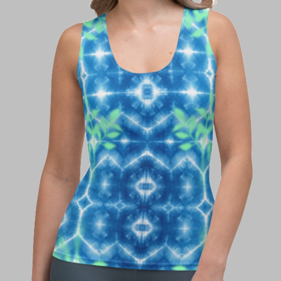 Island Blue Sky Tie Dye Women's Tank Top