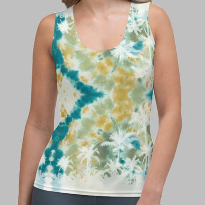 Palm Tree Acid Trip Green  Women's Tank Top