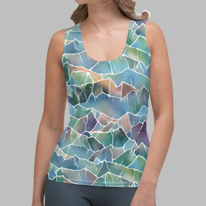 Stained Glass Mountains Women's Tank Top