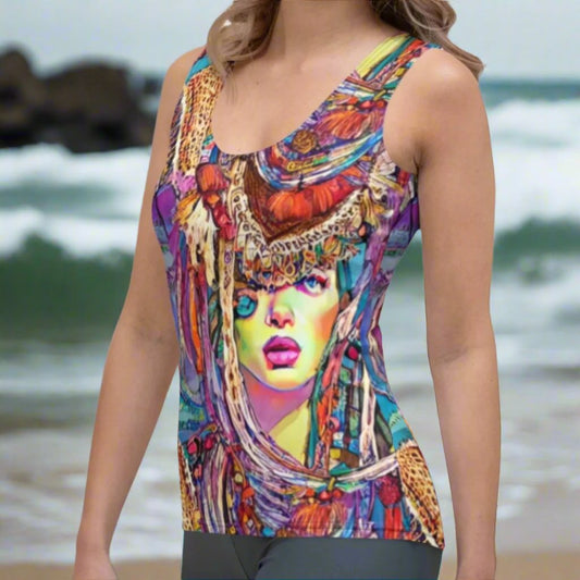 Bohemian Jeweled Goddess Women's Tank Top