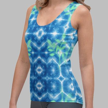 Island Blue Sky Tie Dye Women's Tank Top