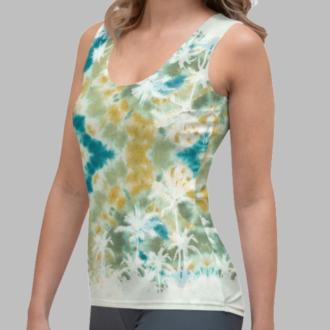 Palm Tree Acid Trip Green  Women's Tank Top