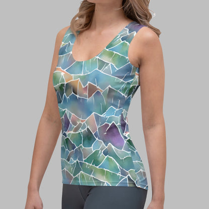 Stained Glass Mountains Women's Tank Top