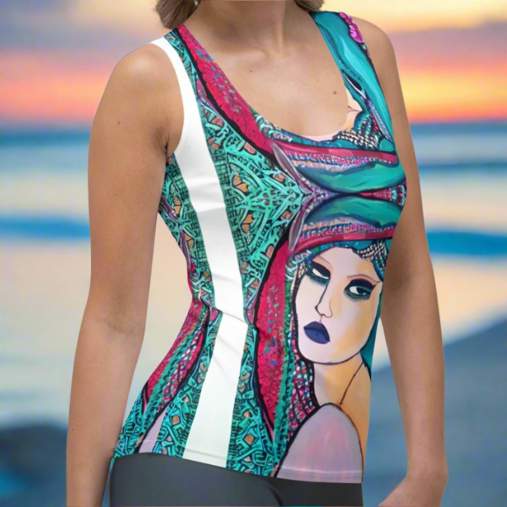 Boho Aqua Goddess Women's Tank Top