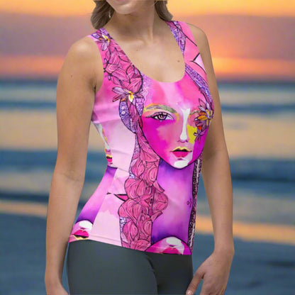 Pink Bohemian Goddess Women's Tank Top