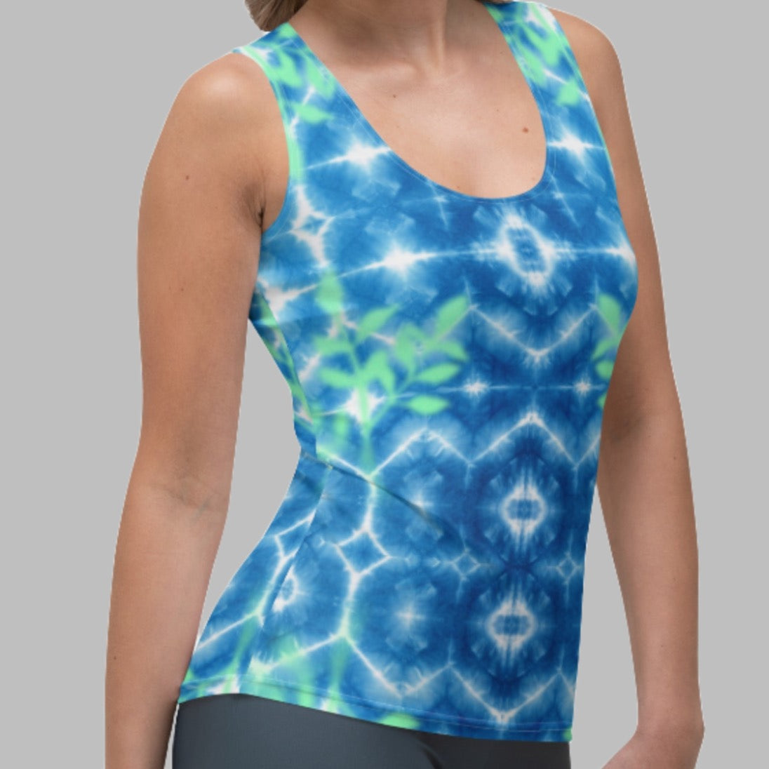 Island Blue Sky Tie Dye Women's Tank Top