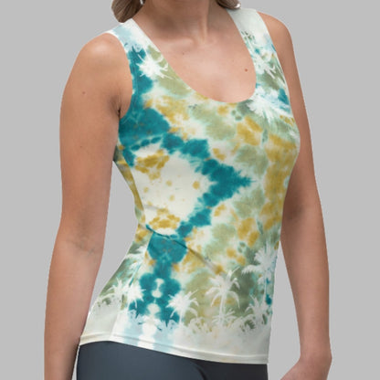 Palm Tree Acid Trip Green  Women's Tank Top