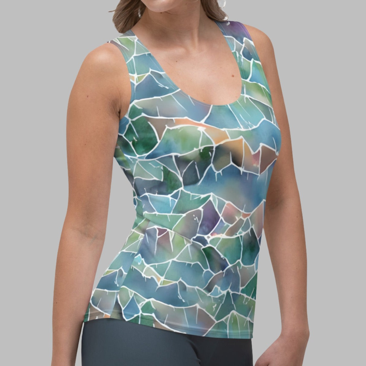 Stained Glass Mountains Women's Tank Top