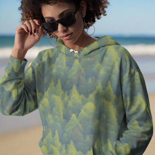 Camo Trees Army Green Beach Hoodie Cozy Sweatshirt