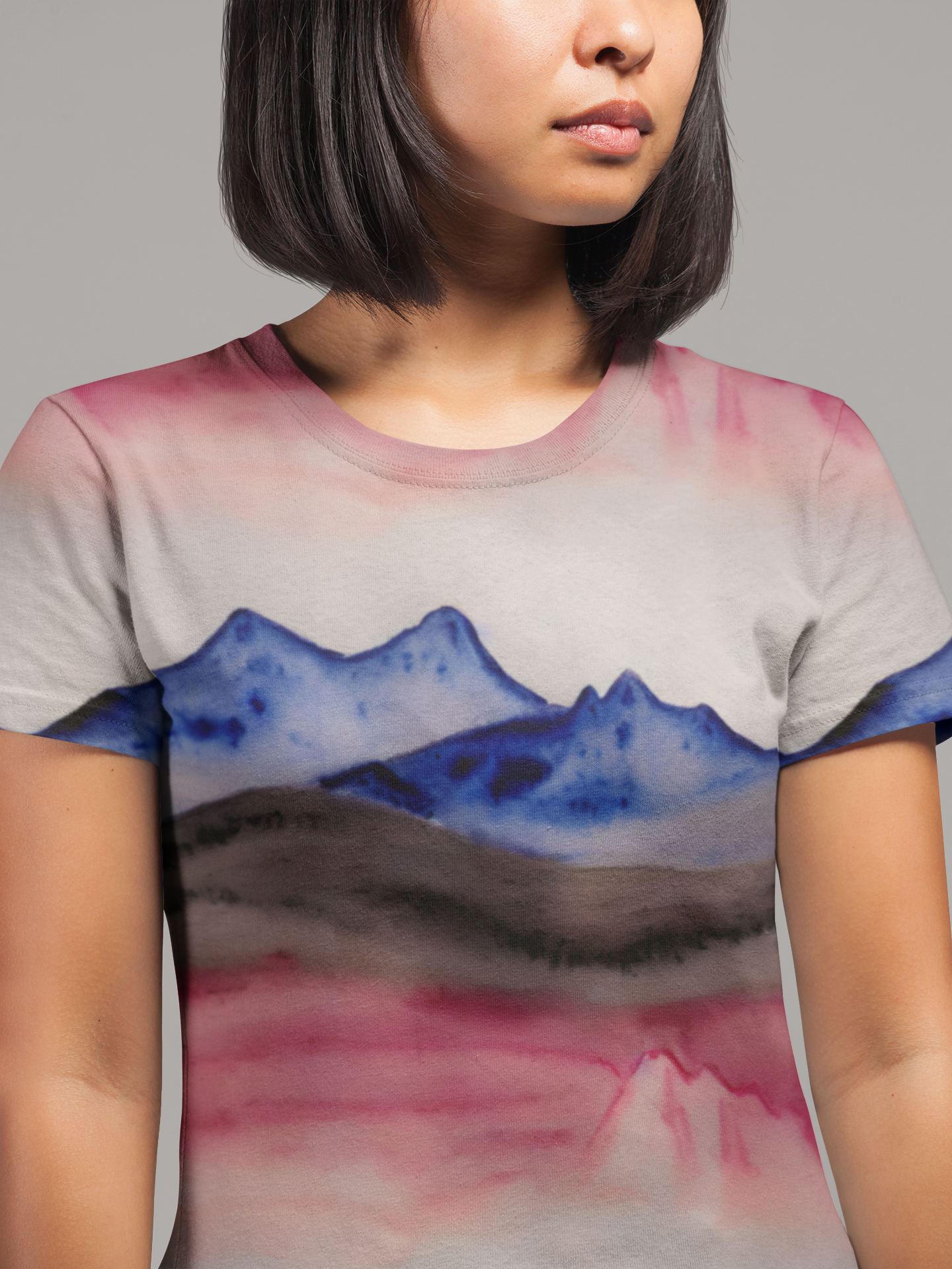 Mountain Reflections Pink Blue Women's T-shirt