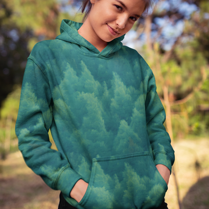 Camo Trees Forest Green Beach Hoodie Cozy Sweatshirt