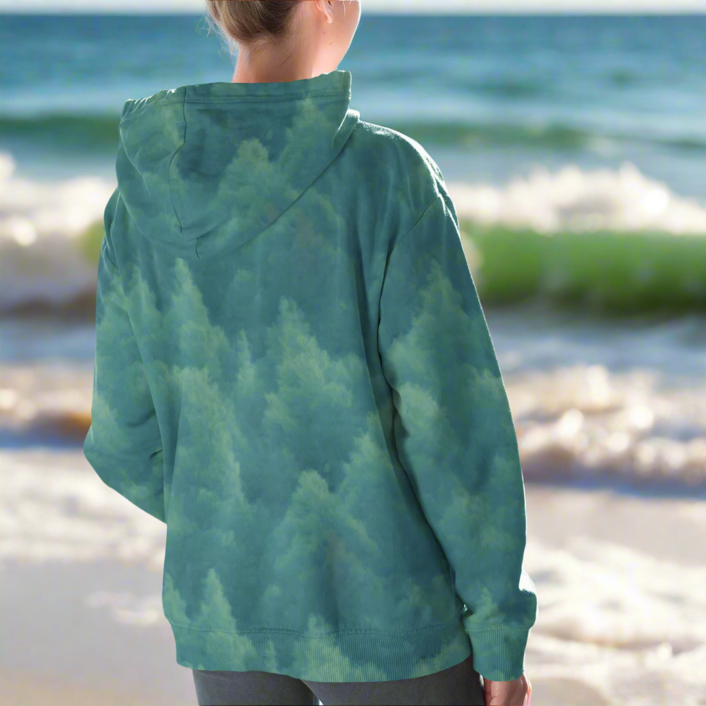 Camo Trees Forest Green Beach Hoodie Cozy Sweatshirt